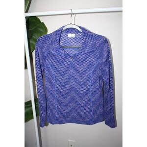 Columbia Women's M Fleece 1/2 Zip Pullover Soft & Cozy Purple/Blue